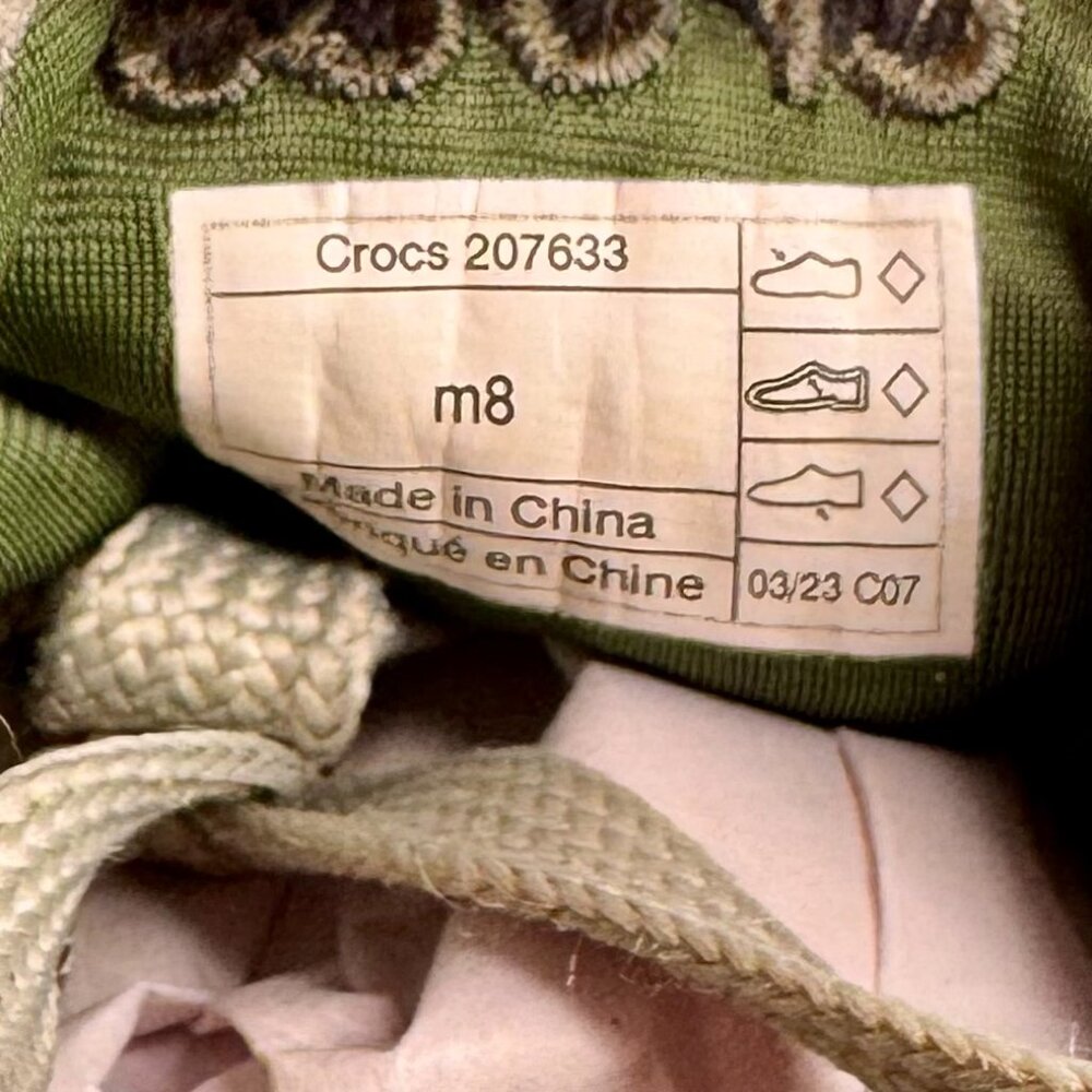 Men's Size 8 CROCS LITERIDE 360 MARBLED PACER SHOES ARMY GREEN-MULTI COLOR - Picture 2 of 8